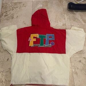 FTP Red and Cream Anorak Hoodie size large